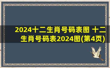 2024十二生肖号码表图 十二生肖号码表2024图(第4页)